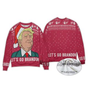 2025 Let's Go Brandon With Trump Ugly Christmas Sweater 2 Lets Go Brandon With Trump Ugly Christmas Sweater2