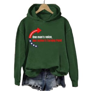 Retro One Man's Voice One Nation's Turning Point Print Hoodie 3 Retro One Mans Voice One Nations Turning Point Print Hoodie3