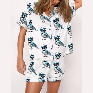 Cool Blue Jay Bird Pajama Set2