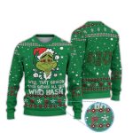 Why That Grnch Even Smoked All The Who Hash Grnch Ugly Christmas Sweater