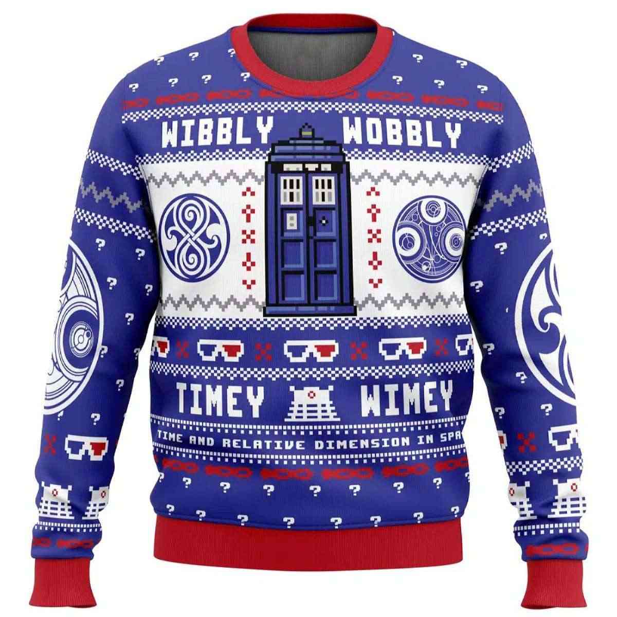 Wibbly Wobbly Doctor Who Ugly Christmas Sweater Wibbly Wobbly Doctor Who Ugly Christmas Sweater
