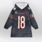 Williams 18 Captain Chicago Football Unisex Blanket Hoodie
