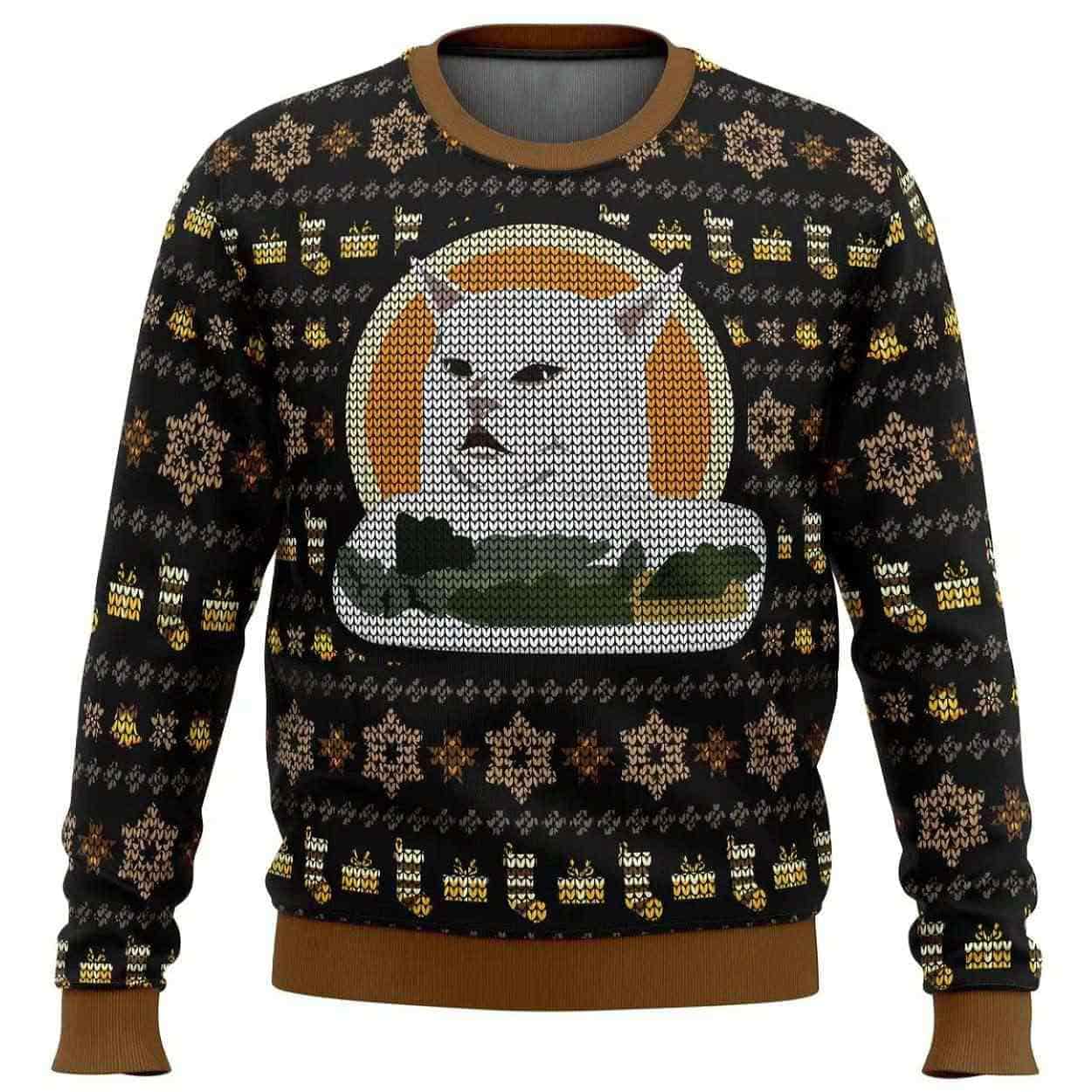 Woman Yelling At Cat Meme V2 Ugly Christmas Sweater Woman Yelling At Cat Meme V2 Ugly Christmas Sweater