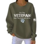 Women's I'm The VETERAN And The Veteran's Wife Print Round Neck Sweatshirt