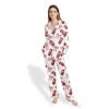 Women’s Pink Pepper Drink Coquette Bow Satin Pajama Set