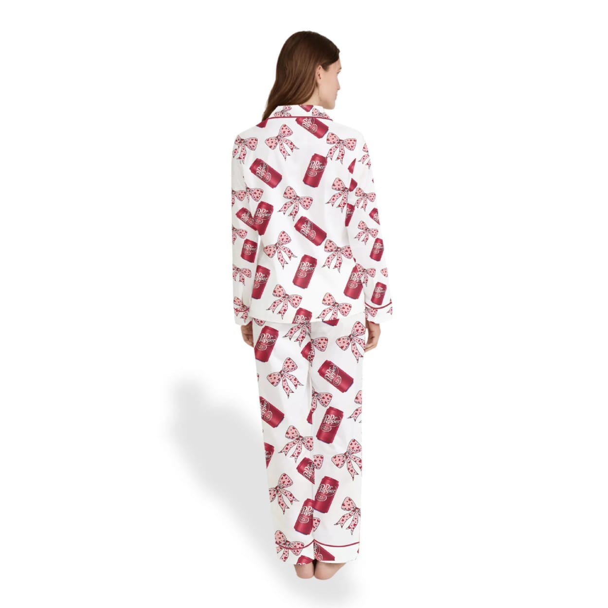 Women’s Pink Pepper Drink Coquette Bow Satin Pajama Set Women’s Pink Pepper Drink Coquette Bow Satin Pajama Set