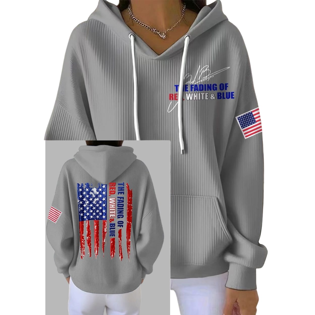 Women’s The Fading of the Red White and Blue Print Hoodie Women’s The Fading of the Red White and Blue Print Hoodie