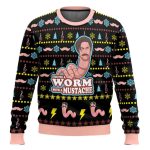 Worm With A Mustache James Kennedy Ugly Christmas Sweater