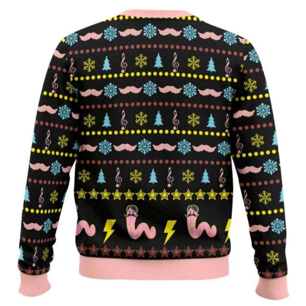 Worm With A Mustache James Kennedy Ugly Christmas Sweater