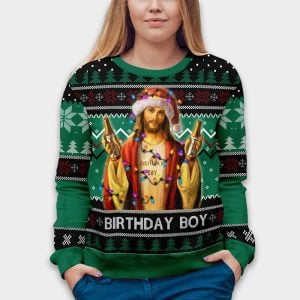 Funny Jesus Birthday Ugly Christmas Sweater2