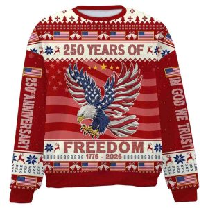 250 Years Of Freedom 1776 2026 Ugly Sweater