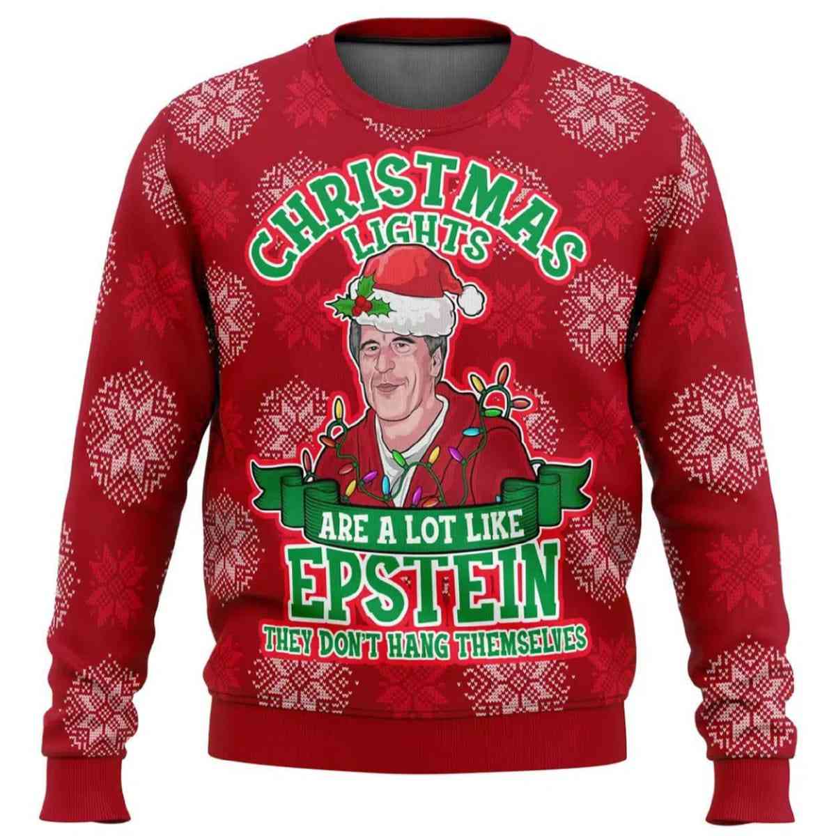 Xmas Lights Are Like Epstein Ugly Christmas Sweater Xmas Lights Are Like Epstein Ugly Christmas Sweater