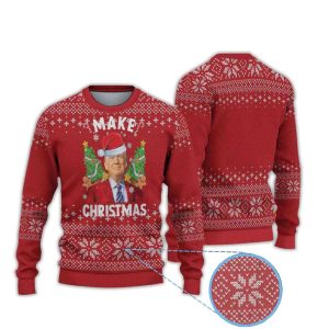 Donald Trump Santa Hat Make Christmas Great Again Ugly Christmas Sweater