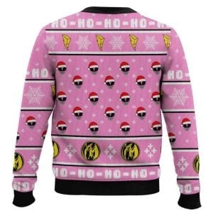Pink Ranger Ho ho Power Rangers Ugly Christmas Sweater1