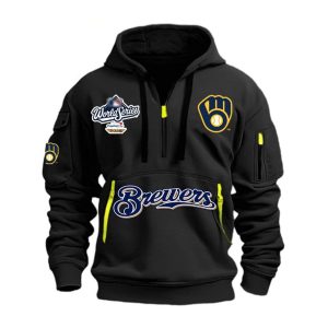 2025 Brewers World Series Hoodie Half Zipper2