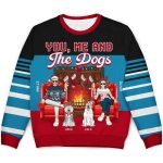 2025 You Me And The Dog Personalized Ugly Christmas Sweater