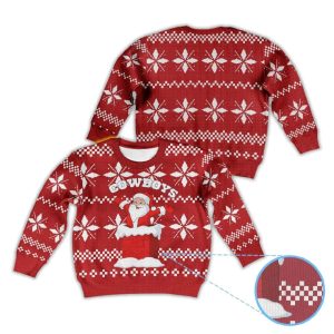 Snowflake Cowboys Santa Claus Chimney Ugly Christmas Sweater1