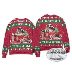Baby Its Cold Outside Funny Cow Ugly Christmas Sweater2