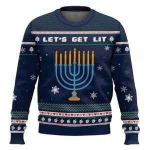 Lit Christmukkah Funny Ugly Christmas Sweater