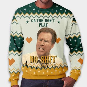 Allen Gamble The Other Guys Gator Dont Play No Shit Ugly Christmas Sweater1