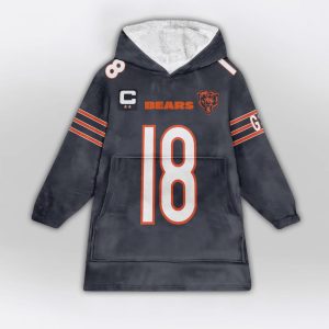 Williams 18 Captain Chicago Football Unisex Blanket Hoodie