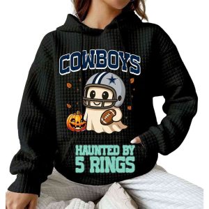 2025 Cowboys Haunted By 5 Rings Waffle Hoodie