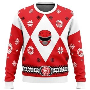 Mighty Morphin Power Rangers Red Ugly Christmas Sweater