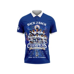 Dodgers Back 2 Back World Series Champions 2025 Polo Shirt