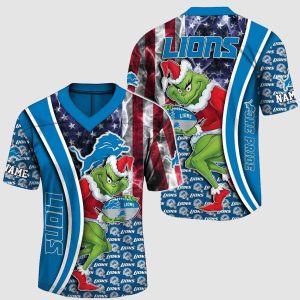 2025 Lions Merry Grinchmas American Flag Jersey