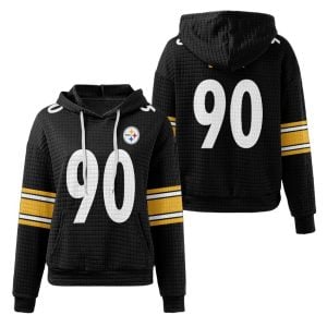 Steelers TJ Watt 90 Salute To Service Waffle Hoodie
