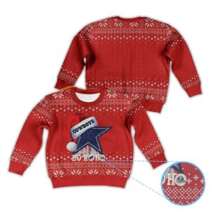 Cowboys Star Santa Hat Ho Ho Ho Ugly Christmas Sweater 1 Cowboys Star Santa Hat Ho Ho Ho Ugly Christmas Sweater1