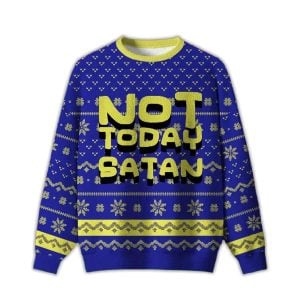 2025 Not Today Festive Satan Ugly Christmas Sweater