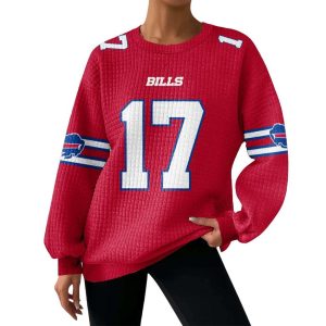Buffalo Josh Allen 17 Waffle Sweatshirt
