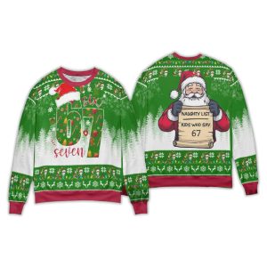 Santa Naughty List Kids Who Say 67 Christmas Ugly Sweater