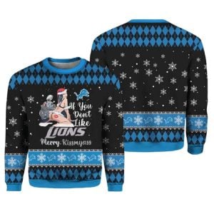 Lions Football Merry Kissmyass Ugly Christmas Sweater