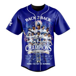 Dodgers Back 2 Back World Series Champions 2025 Jersey