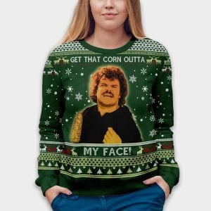Nacho Libre Get That Corn Out Of My Face Ugly Christmas Sweater1