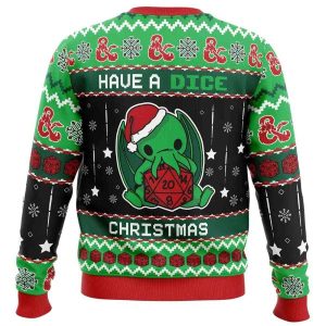 Cthulhu Have A Dice Dungeons Dragons Ugly Christmas Sweater1