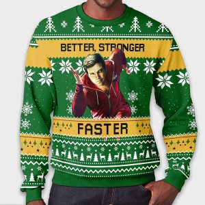 Six Million Dollar Man Better Stronger Faster Ugly Christmas Sweater 1 Six Million Dollar Man Better Stronger Faster Ugly Christmas Sweater1