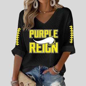 Vikings Purple Reign Waffle Long Sleeve T Shirt