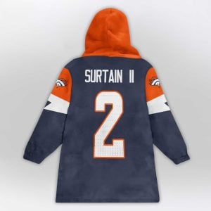 Surtain II 2 Captain Denver Football Unisex Blanket Hoodie2