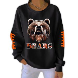 2025 Bears Skyline Pit Striped Sweatshirt3