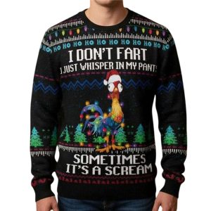 Its Scream Chicken Ugly Christmas Sweater2