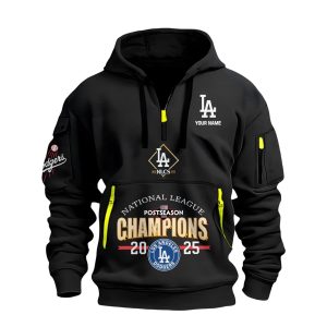 Dodgers National League Champions 2025 Quarter Zip Hoodie
