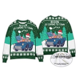 2025 Biden Is Coming To Town Ugly Christmas Sweater