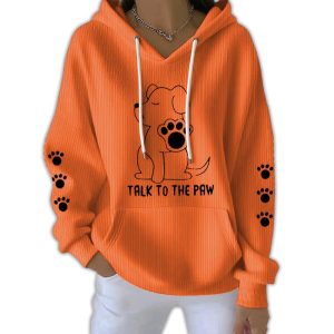 Talking With Paws Funny Puppy Print Pit Striped Sweatshirt1