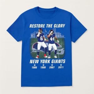 Jaxson Dart Cam Skattebo Restore The Glory Go Giants Shirt 1