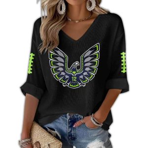 12th Man Tribal Seahawks Waffle Long Sleeve T Shirt1