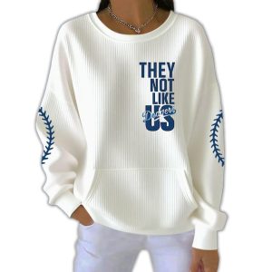 Dodgers They Not Like Us Pit Striped Sweatshirt