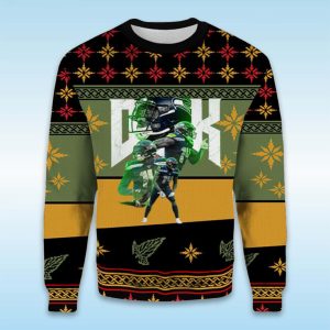 DK Metcalf Seahawks Christmas Ugly Sweater1